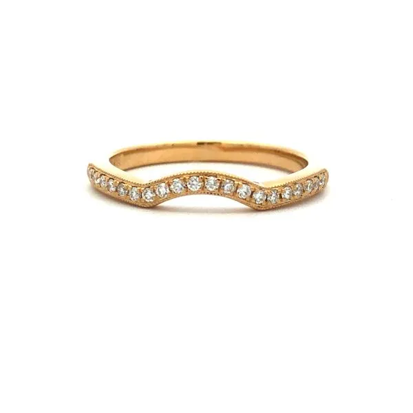 This 14K yellow gold shadow band features 0.14 CTW diamonds. The diamonds add a touch of sparkle and elegance to this beautiful  Hudson Valley Goldsmith New Paltz, NY