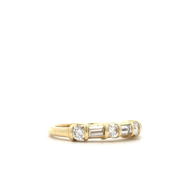 18Kt Yellow Gold Ladies Diamond Wedding Band Image 2 Hudson Valley Goldsmith New Paltz, NY