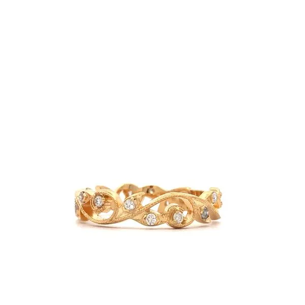 Ladies Diamond Wedding Band Image 2 Hudson Valley Goldsmith New Paltz, NY