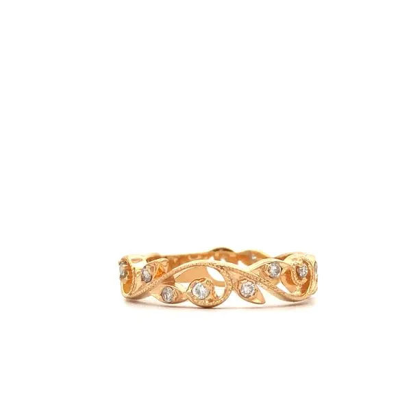 Ladies Diamond Wedding Band Image 3 Hudson Valley Goldsmith New Paltz, NY