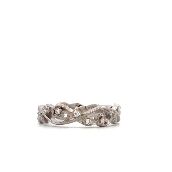 Ladies Diamond Wedding Band Image 2 Hudson Valley Goldsmith New Paltz, NY