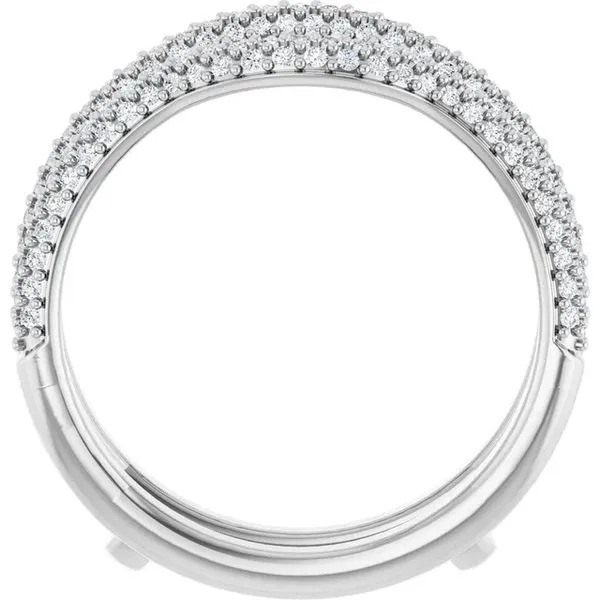 14K White Gold 5/8 CTW Natural Diamond Ring Guard Image 2 Hudson Valley Goldsmith New Paltz, NY