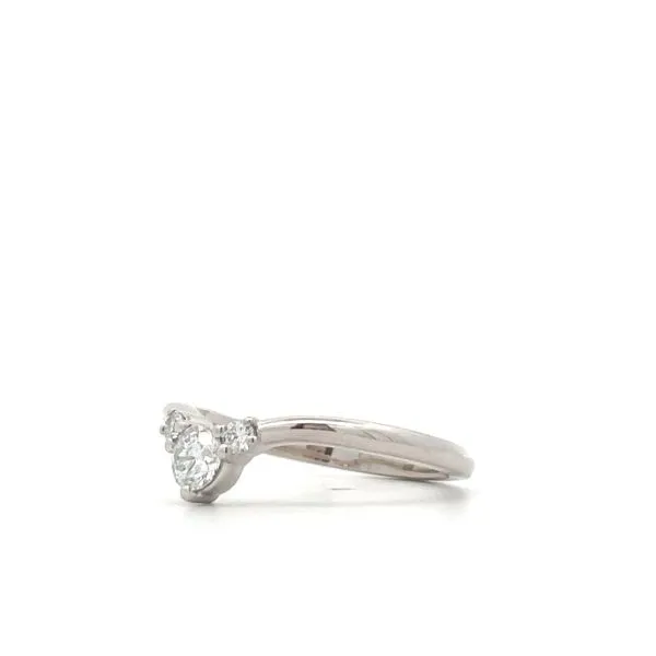 14K White Gold Chevron Curved Diamond Anniversary Band Image 3 Hudson Valley Goldsmith New Paltz, NY