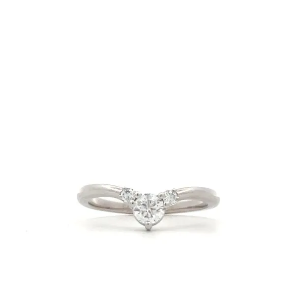 14K White Gold Chevron Curved Diamond Anniversary Band Hudson Valley Goldsmith New Paltz, NY