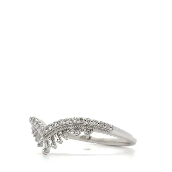 14K White Gold Ladies Diamond Wedding Band Image 3 Hudson Valley Goldsmith New Paltz, NY