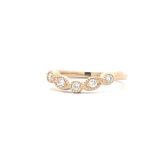 14Kt Yellow Gold Diamond Wedding Band Image 2 Hudson Valley Goldsmith New Paltz, NY