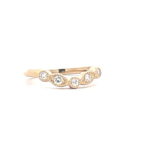 14Kt Yellow Gold Diamond Wedding Band Image 3 Hudson Valley Goldsmith New Paltz, NY