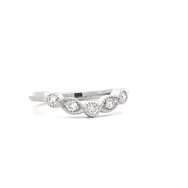 14Kt White Gold Diamond Wedding Band Image 2 Hudson Valley Goldsmith New Paltz, NY