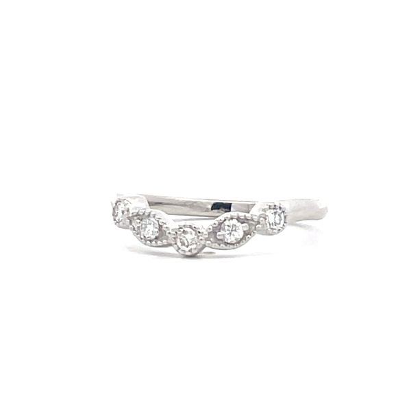 14Kt White Gold Diamond Wedding Band Image 3 Hudson Valley Goldsmith New Paltz, NY
