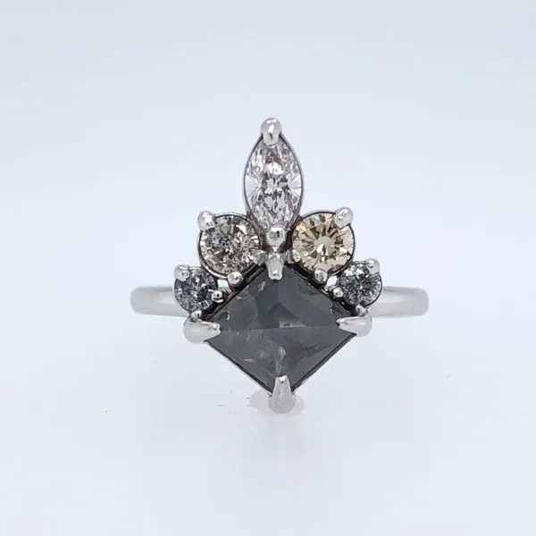 14k white gold <br>3.05cttw diamonds<br>2.19ct center<br>Fashion ring Hudson Valley Goldsmith New Paltz, NY