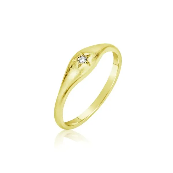 14K Yellow Gold Starburst Signet Ring Hudson Valley Goldsmith New Paltz, NY
