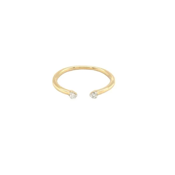 14k yellow gold open design ring featuring diamonds accents set on either side of opening, Hudson Valley Goldsmith New Paltz, NY