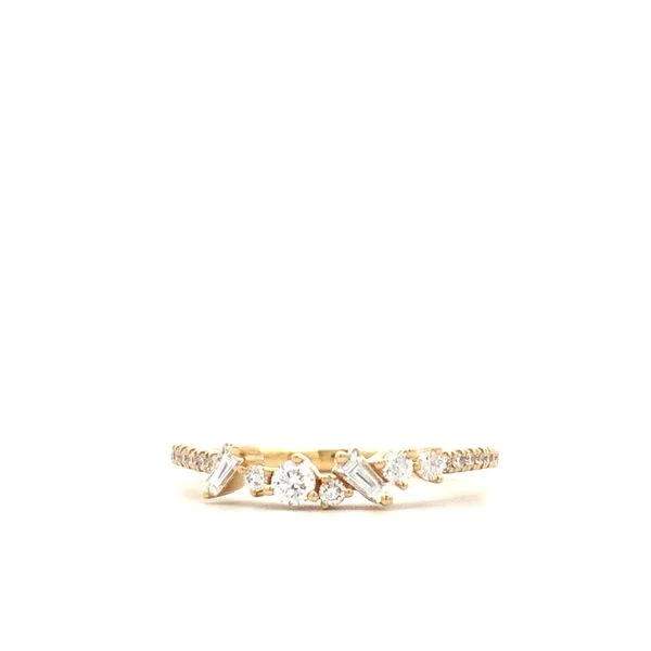 18K Yellow Gold Band with 0.31ctw Alternating Shape Diamonds Hudson Valley Goldsmith New Paltz, NY