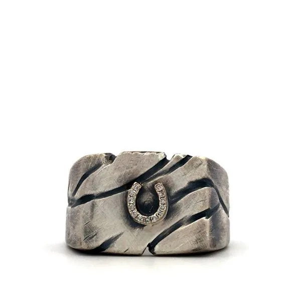 Sterling Silver Signet Style Diamond Fashion Ring Hudson Valley Goldsmith New Paltz, NY