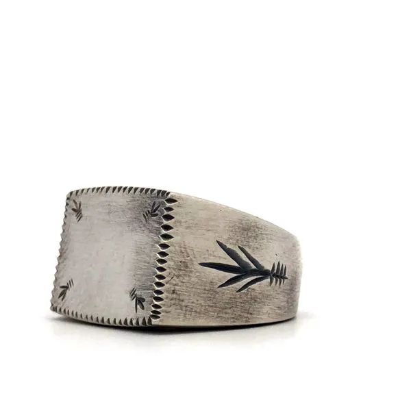 Sterling Silver Signet Style Diamond Fashion Ring Image 3 Hudson Valley Goldsmith New Paltz, NY