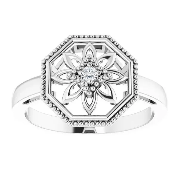 Sterling Silver Filigree Diamond Fashion Ring Hudson Valley Goldsmith New Paltz, NY