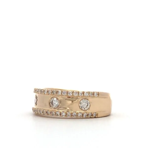 14K Yellow Gold Diamond Fashion Ring Image 3 Hudson Valley Goldsmith New Paltz, NY