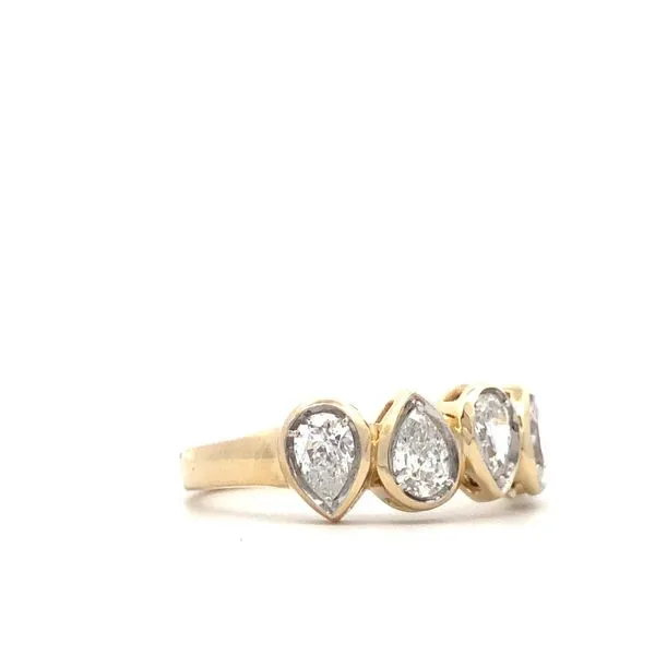 14K Yellow Gold Pear Shape Diamond Fashion Ring Image 2 Hudson Valley Goldsmith New Paltz, NY