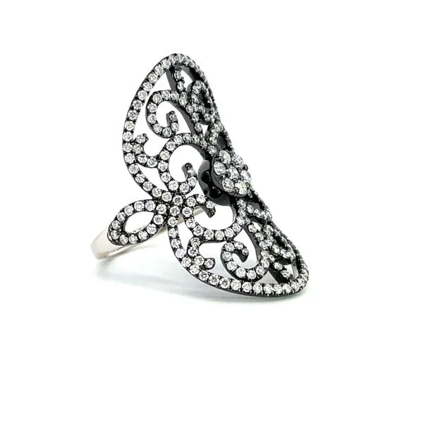 18K Black Gold Diamond Fashion Ring Image 2 Hudson Valley Goldsmith New Paltz, NY