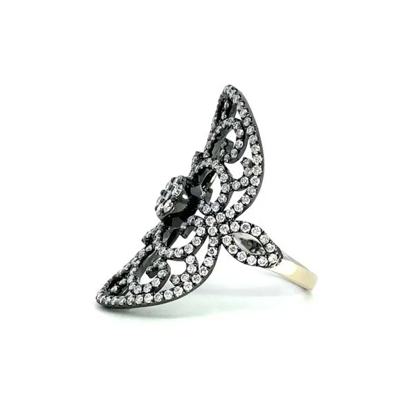18K Black Gold Diamond Fashion Ring Image 3 Hudson Valley Goldsmith New Paltz, NY
