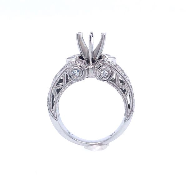 14k white gold 0.63cttw diamond semi-mount 6 prong head Image 3 Hudson Valley Goldsmith New Paltz, NY