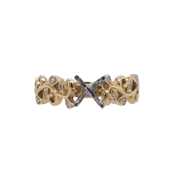 14K Yellow Gold Semi-Mount Hudson Valley Goldsmith New Paltz, NY