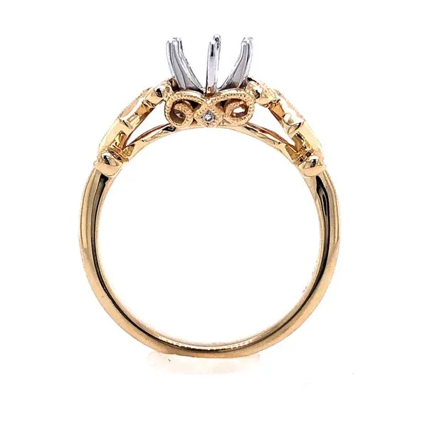 14k yellow gold 0.12cttw new vintage inspired six prong head semi-mount Image 3 Hudson Valley Goldsmith New Paltz, NY