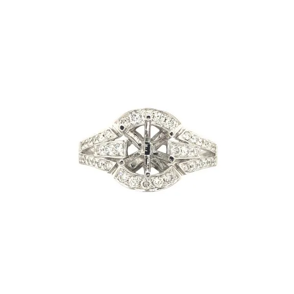 14k white gold split diamond halo semi-mount 0.34 ctw Hudson Valley Goldsmith New Paltz, NY