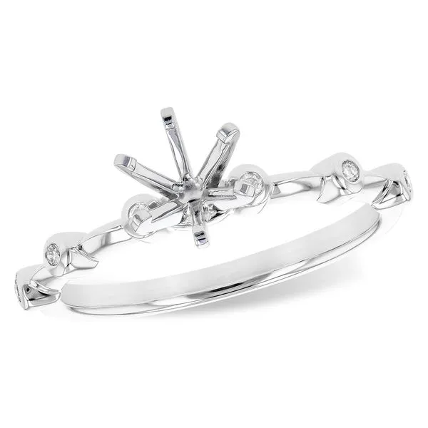14K white gold diamond station semi-mount 14K white gold diamond station semi-mount Hudson Valley Goldsmith New Paltz, NY