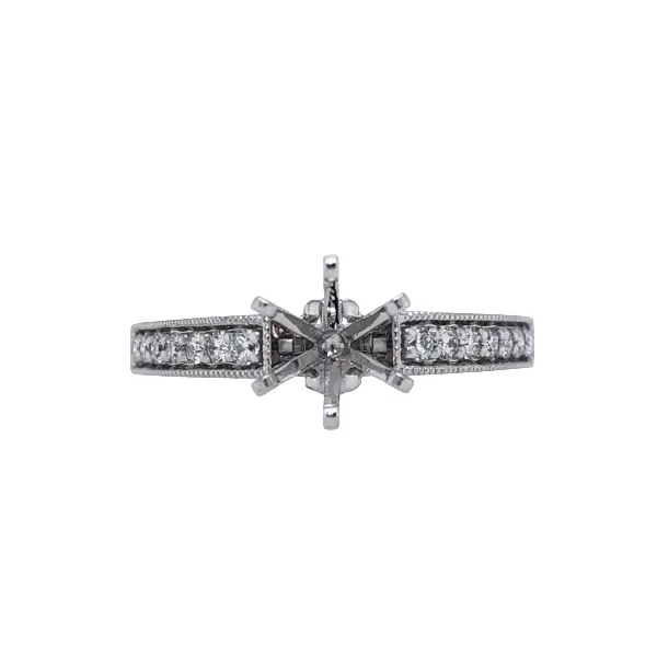 14K White Gold Semi Mount .30 Ctw Diamond Melee Hudson Valley Goldsmith New Paltz, NY