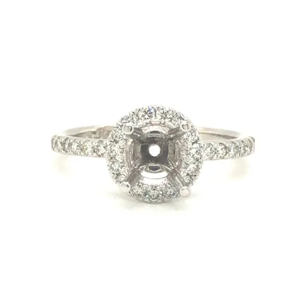 14K White Gold Semi-Mount Ring with 0.44CTTW Round Brilliant Diamonds Hudson Valley Goldsmith New Paltz, NY