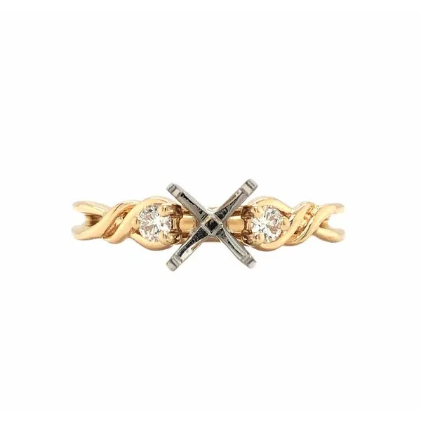 14K Yellow Gold Semi Mount Diamond Engagement Ring Braided Side.14ctw Hudson Valley Goldsmith New Paltz, NY
