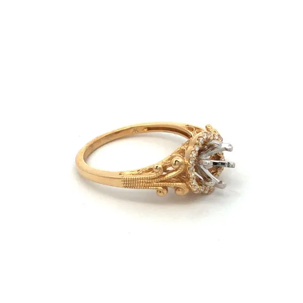 14K Yellow Gold Semi Mount.09 Image 2 Hudson Valley Goldsmith New Paltz, NY