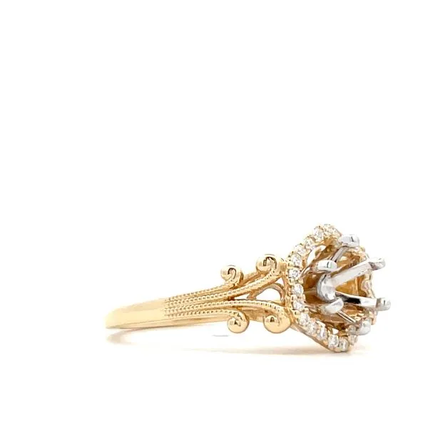 14K Yellow Gold Semi-Mount Ring Image 3 Hudson Valley Goldsmith New Paltz, NY