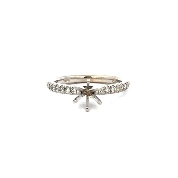 14K White Gold Semi Mount with 8 diamonds down each side.25ctw Hudson Valley Goldsmith New Paltz, NY