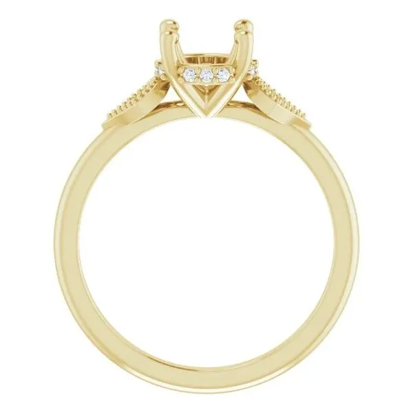 14K Yellow Gold Round Diamond Semi-Set Hidden Halo-Style Engagement Ring Image 2 Hudson Valley Goldsmith New Paltz, NY