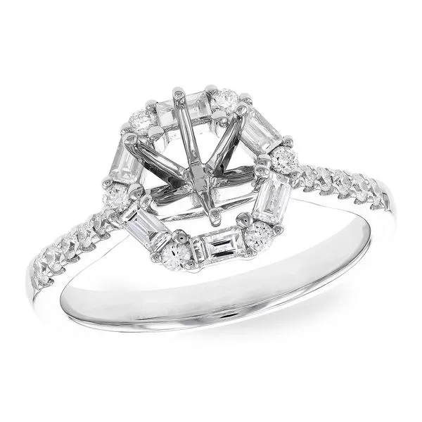 14K White Gold Diamond Baguette Semi-Mount Ring Hudson Valley Goldsmith New Paltz, NY