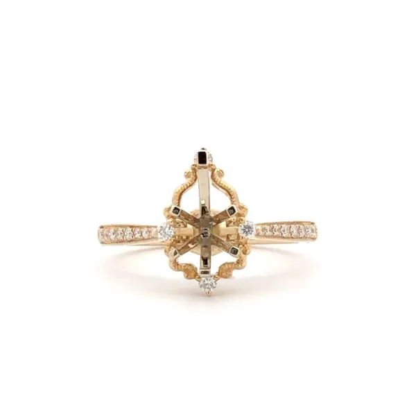 14K Yellow Gold Pear Shape Semi Mount Hudson Valley Goldsmith New Paltz, NY