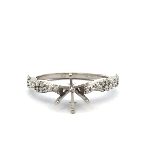 14K White Gold Twist Design Semi Mount Hudson Valley Goldsmith New Paltz, NY