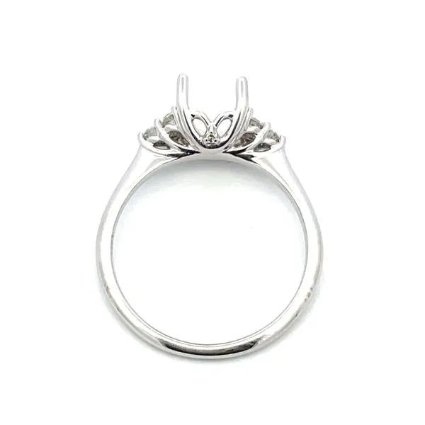 14K White Diamond Semi-Mount Ring Image 4 Hudson Valley Goldsmith New Paltz, NY