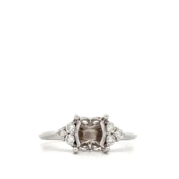 14K White Diamond Semi-Mount Ring Hudson Valley Goldsmith New Paltz, NY