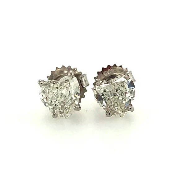 1.41 Ctw Heart Shape Diamond Earring Studs H/ Si2 14K Wg Diamonds From Antwerp Hudson Valley Goldsmith New Paltz, NY