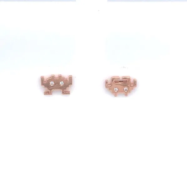 14k rose gold stud earrings featuring a 