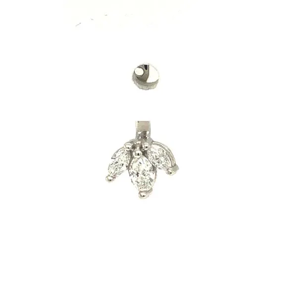 14K White Gold Diamond Cluster Front-Back Earring Jacket 0.25 Ctw Marquise Diamonds Hudson Valley Goldsmith New Paltz, NY