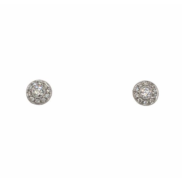 14k white gold diamond halo stud earrings 0.25cttw Hudson Valley Goldsmith New Paltz, NY