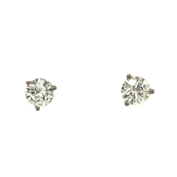 14k white gold stud earrings 1.00cttw J SI1, martini set with white gold heavy friction backs Hudson Valley Goldsmith New Paltz, NY