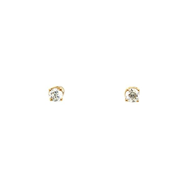 14Kt Yellow Stud Earrings with Round Brilliant Diamonds Hudson Valley Goldsmith New Paltz, NY