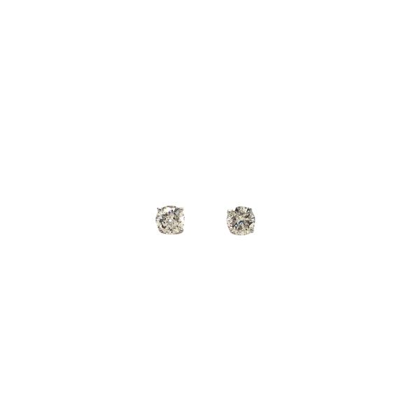 14k white gold stud earrings featuring 0.20cttw round brilliant diamonds Hudson Valley Goldsmith New Paltz, NY