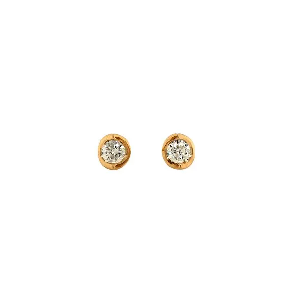 14k yellow gold stud earrings in 