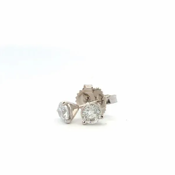 14K White Gold Stud Earrings with Round Brilliant Diamonds Hudson Valley Goldsmith New Paltz, NY